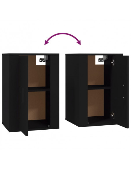 Mobili Porta TV a Parete 2 pz Nero 40x34,5x60 cm