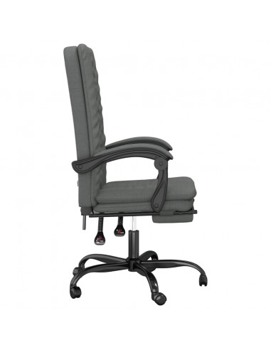 Sedia da Ufficio Reclinabile Grigio Scuro in Tessuto