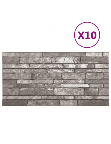 Pannelli Murali 3D con Design a Mattoni Grigio Scuro 10 pz EPS