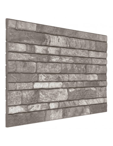 Pannelli Murali 3D con Design a Mattoni Grigio Scuro 10 pz EPS