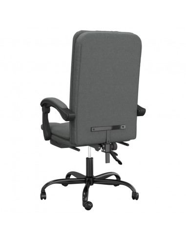 Sedia da Ufficio Reclinabile Grigio Scuro in Tessuto