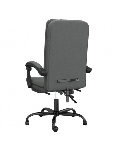 Sedia da Ufficio Reclinabile Grigio Scuro in Tessuto