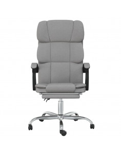 Poltrona da Ufficio Reclinabile Grigio Chiaro in Tessuto 2
