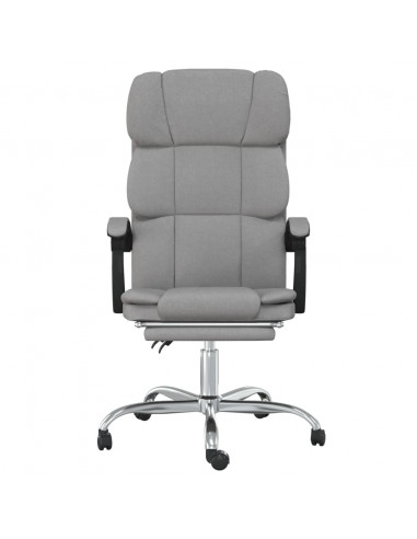 Poltrona da Ufficio Reclinabile Grigio Chiaro in Tessuto
