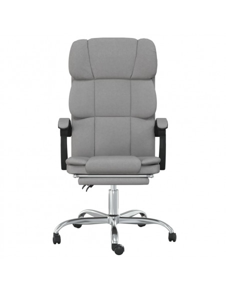Poltrona da Ufficio Reclinabile Grigio Chiaro in Tessuto