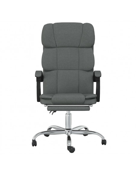 Poltrona da Ufficio Reclinabile Grigio Scuro in Tessuto