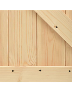 Porta Scorrevole con Set Hardware 85x210 cm Legno Massello Pino 2