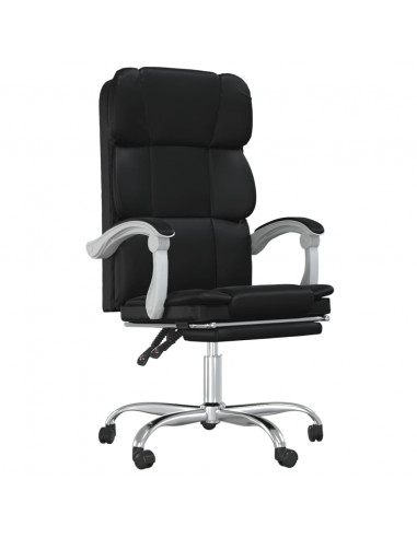 Poltrona da Ufficio Reclinabile Nera in Similpelle