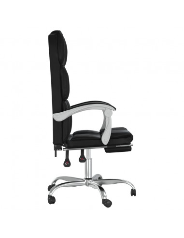 Poltrona da Ufficio Reclinabile Nera in Similpelle