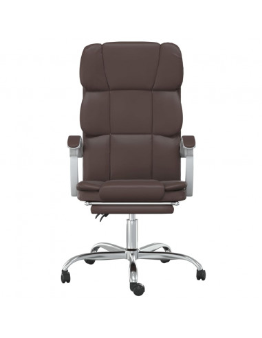 Poltrona da Ufficio Reclinabile Marrone in Similpelle
