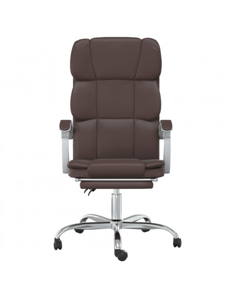 Poltrona da Ufficio Reclinabile Marrone in Similpelle