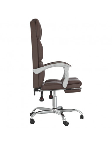Poltrona da Ufficio Reclinabile Marrone in Similpelle