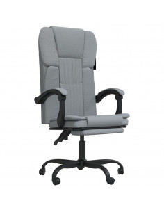 Poltrona da Ufficio Reclinabile Grigio Chiaro in Tessuto 2