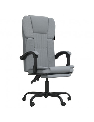Poltrona da Ufficio Reclinabile Grigio Chiaro in Tessuto