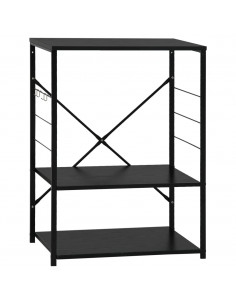 Mobile per Microonde Nero 60x39,6x79,5 cm Legno Multistrato 2