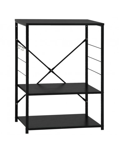 Mobile per Microonde Nero 60x39,6x79,5 cm Legno Multistrato