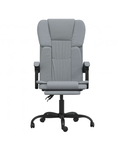 Poltrona da Ufficio Reclinabile Grigio Chiaro in Tessuto