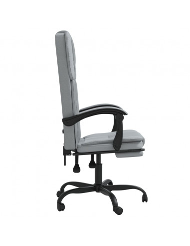 Poltrona da Ufficio Reclinabile Grigio Chiaro in Tessuto