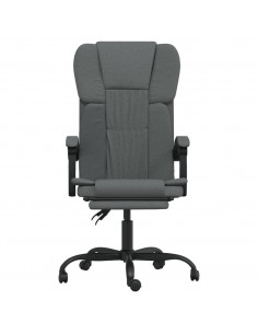 Sedia da Ufficio Reclinabile Grigio Scuro in Tessuto 2