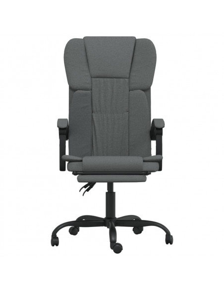 Sedia da Ufficio Reclinabile Grigio Scuro in Tessuto