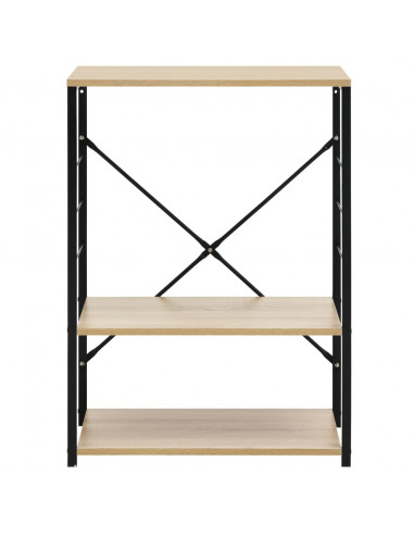 Mobile Microonde Nero e Rovere 60x39,6x79,5cm Legno Multistrato