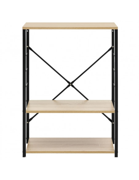 Mobile Microonde Nero e Rovere 60x39,6x79,5cm Legno Multistrato