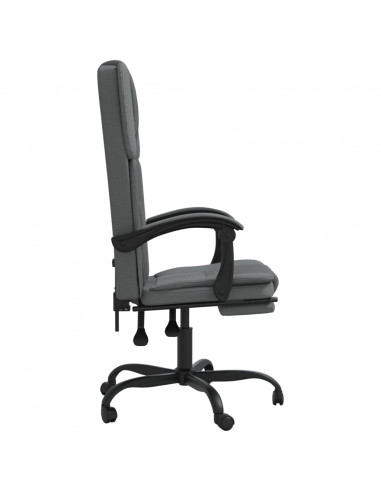 Sedia da Ufficio Reclinabile Grigio Scuro in Tessuto
