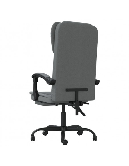 Sedia da Ufficio Reclinabile Grigio Scuro in Tessuto