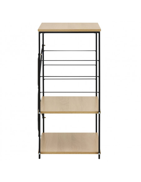 Mobile Microonde Nero e Rovere 60x39,6x79,5cm Legno Multistrato