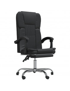Poltrona da Ufficio Reclinabile Nera in Similpelle 2
