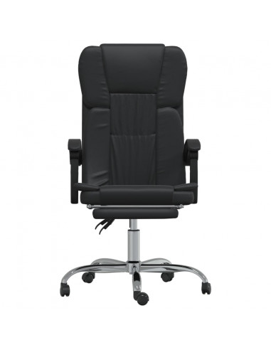 Poltrona da Ufficio Reclinabile Nera in Similpelle