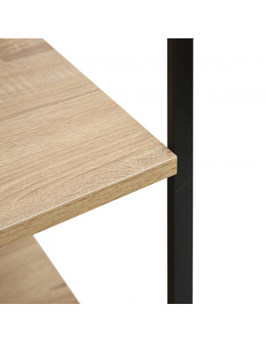 Mobile Microonde Nero e Rovere 60x39,6x79,5cm Legno Multistrato