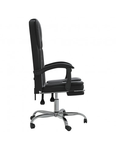 Poltrona da Ufficio Reclinabile Nera in Similpelle