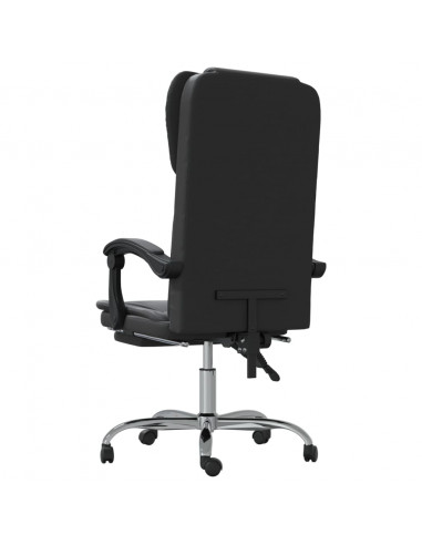 Poltrona da Ufficio Reclinabile Nera in Similpelle