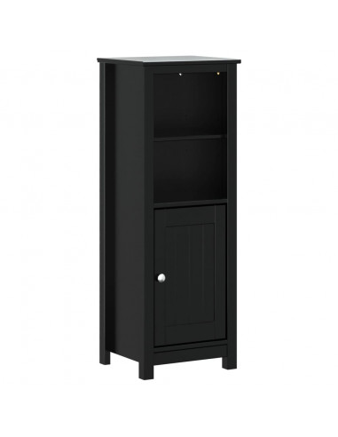Mobile da Bagno BERG Nero 40x34x110 cm Legno Massello di Pino
