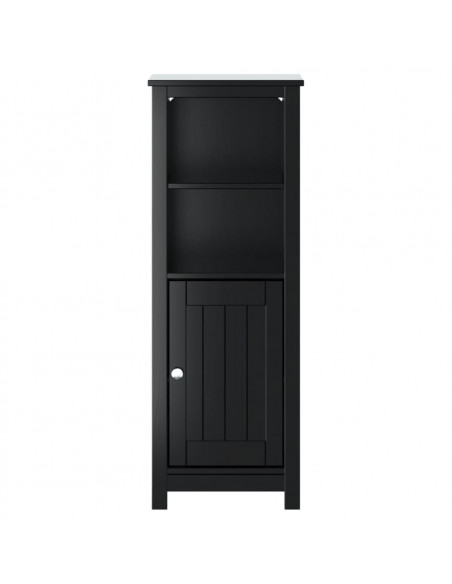 Mobile da Bagno BERG Nero 40x34x110 cm Legno Massello di Pino