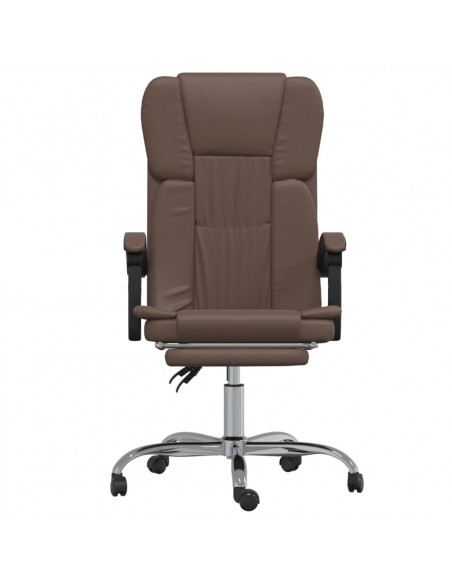 Poltrona da Ufficio Reclinabile Marrone in Similpelle