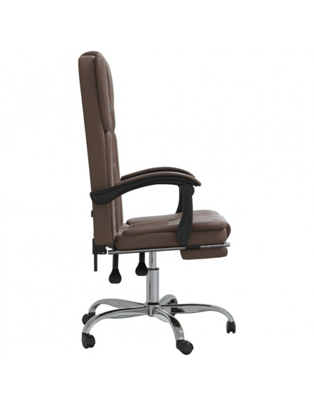 Poltrona da Ufficio Reclinabile Marrone in Similpelle