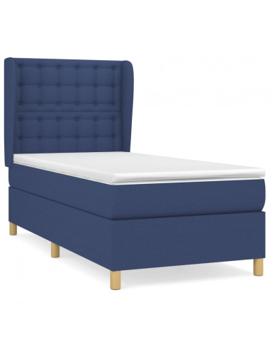 Giroletto a Molle con Materasso Blu 90x190 cm in Tessuto