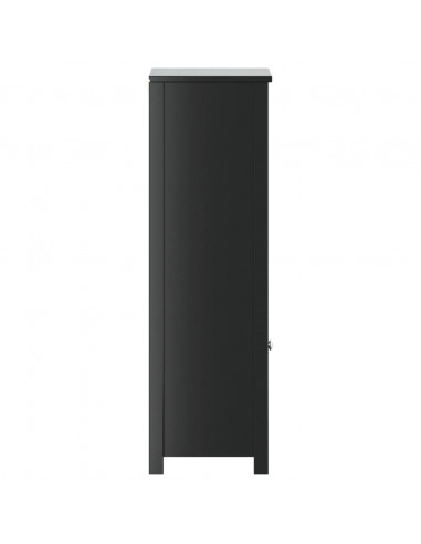 Mobile da Bagno BERG Nero 40x34x110 cm Legno Massello di Pino