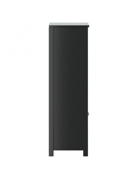 Mobile da Bagno BERG Nero 40x34x110 cm Legno Massello di Pino