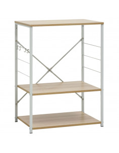 Mobile Microonde Bianco Rovere 60x39,6x79,5cm Legno Multistrato 2