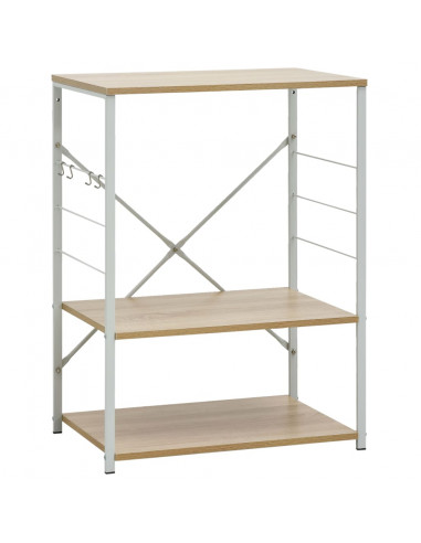 Mobile Microonde Bianco Rovere 60x39,6x79,5cm Legno Multistrato