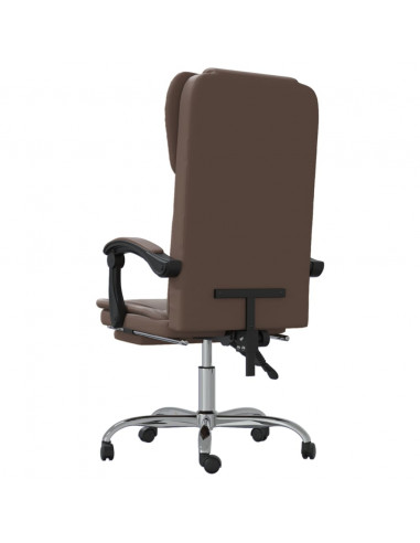 Poltrona da Ufficio Reclinabile Marrone in Similpelle