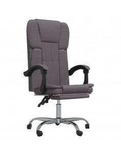 Poltrona da Ufficio Reclinabile Grigia in Similpelle 2