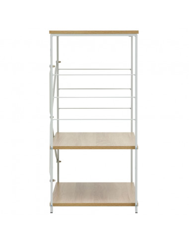 Mobile Microonde Bianco Rovere 60x39,6x79,5cm Legno Multistrato