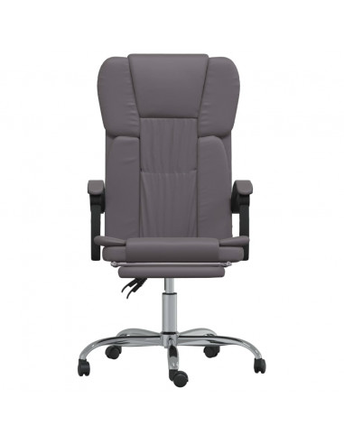 Poltrona da Ufficio Reclinabile Grigia in Similpelle