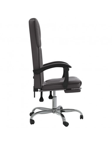 Poltrona da Ufficio Reclinabile Grigia in Similpelle