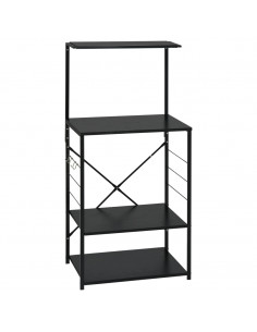 Mobile per Microonde Nero 60x39,6x123 cm Legno Multistrato 2