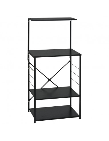 Mobile per Microonde Nero 60x39,6x123 cm Legno Multistrato